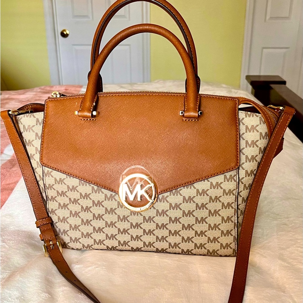 Michael Kors leather and canvas bag